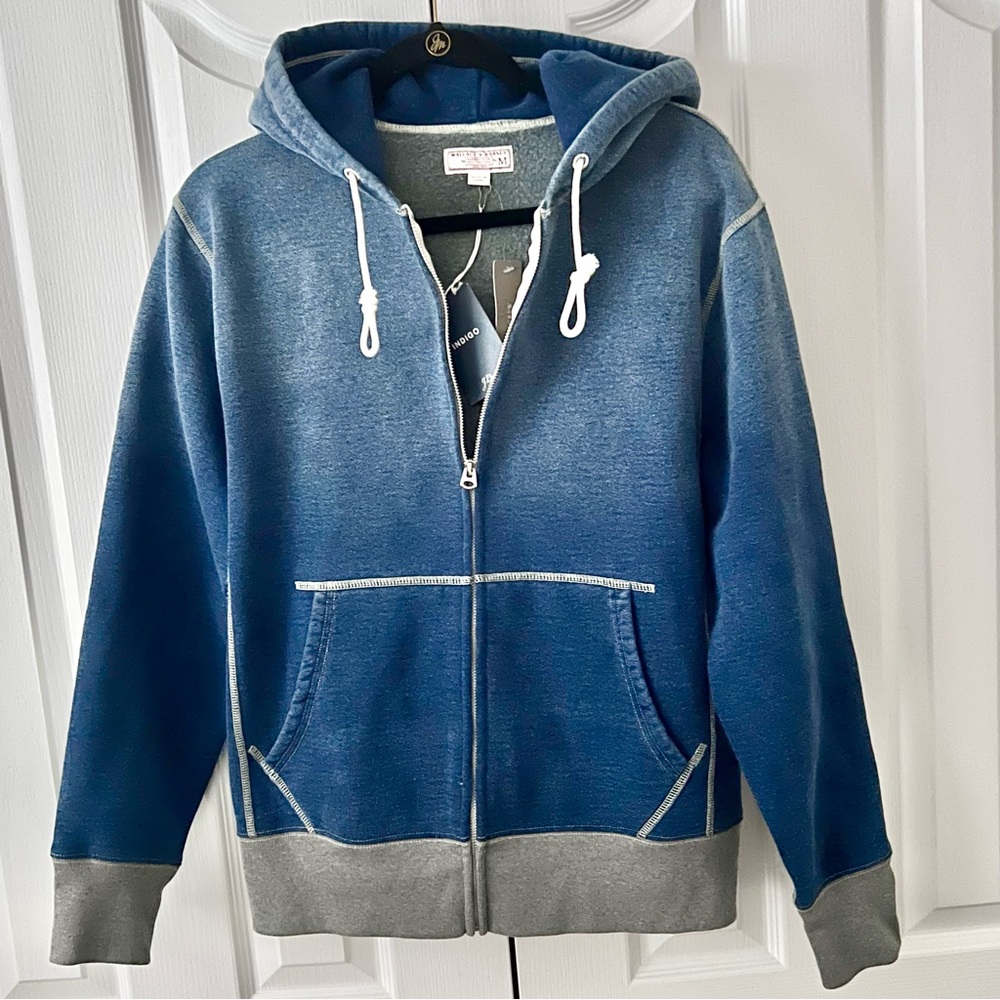 J.Crew Wallace & Barnes Full-Zip Hoodie in Indigo Wash (M) New With Tags - Picture 2 of 8